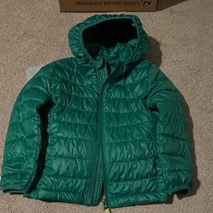 Primary Kids Puffer Jacket with Hood - Green